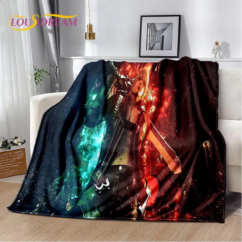 3D D-Devil May Cry DMC Gamer miękki pluszowy koc, flanelowy koc rzut koc do salonu sypialnia kanapa z funkcją spania narzuta na piknik