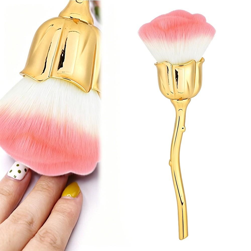 Rose Shape Design Nail Dust Brush Multifunctional Manicure Brush For Beauty Manicure
