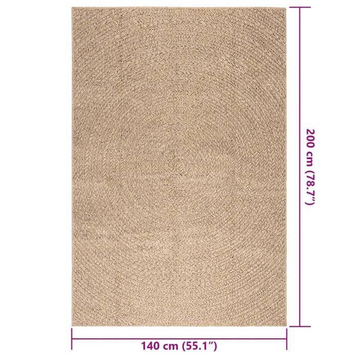 VidaXL Tapis 140x200 cm aspect jute intérieur et extérieur, tapis d'extérieur, tapis de sol, tapis d'intérieur 364840
