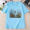 Skeleton Dancing Wildflower Tshirt Unisex Botanical Floral Cottagecore Nature Lover Tshirt Casual Round Neck Short Sleeve Tees