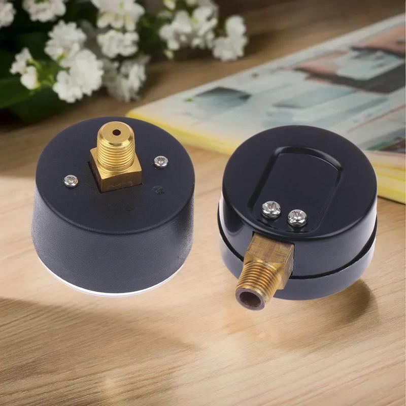 Black White Compressor Gauge Pressure Gauge Air Compressor Pneumatic Hydraulic Fluid 0-12Bar/0-170PSI Dial Measuring Instrument