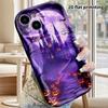 Phone Case: 2D flat design suitable for iPhone 18, 17, 16, 15, 14, 13Pro protective case, couple style, deep purple night sky, Christmas and Halloween