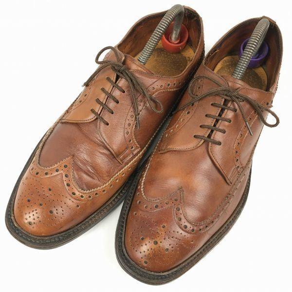 Made In England Goodyear Handmade Vintage Wingtip Business Shoes Brown Size 10 Men's(USED)