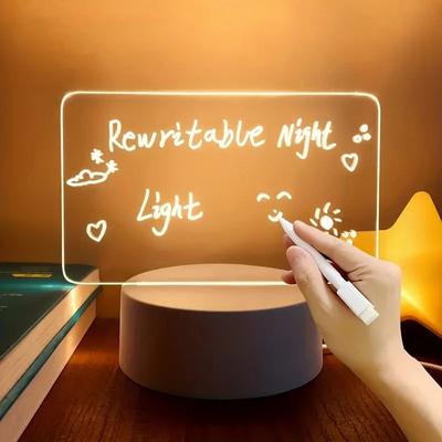 Kreatives LED-Schreibtafel-Notizblock, visuelle 3D-Schreibtischlampe, Geschenk für die Freundin, handgefertigte Schreibtafel, dekoratives Ornament aus Acryl