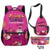 Klassisch Neuheit Eigenartig Cool Pizza Turm 3D Druck 3er Set Schultaschen Multifunktionale Reise Rucksack Brusttasche Federmäppchen