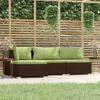 VidaXL Garden Lounge Set 4 Pcs with Cushions Brown Wicker 317556