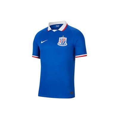 Shanghai Shenhua Saison 2020 Heim Fan Edition Kurzarm Fußballtrikot Herren Tops Blau CI7669-480