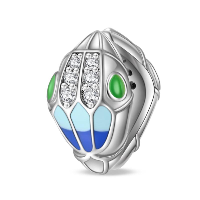 Copper Exquisite Tarot Cards Bracelet Pendants Blood Red Fire Snake Rose Charms Beads Diy Jewelry For Women