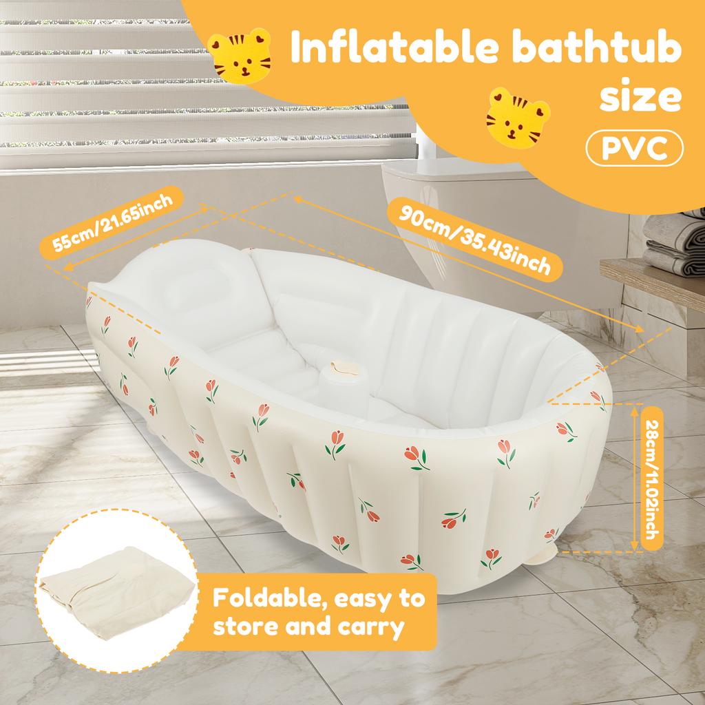 Inflatable Baby Bathtub Portable Children Swimming Pool Outdoor Foldable Anti Slip Blow Up Bath Tub Gaming Pool