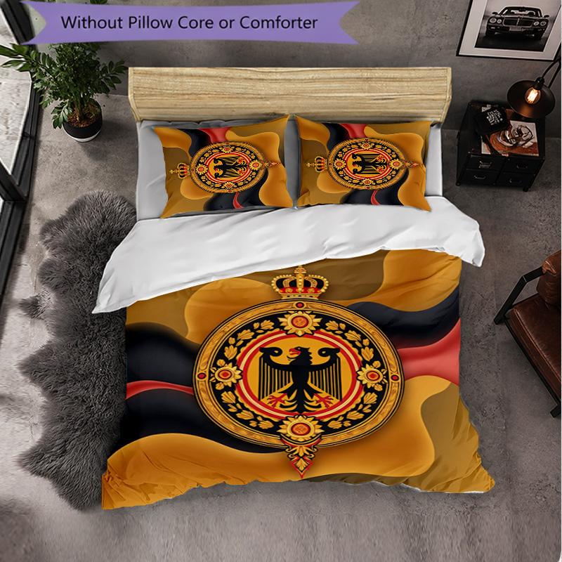 Belgium Football Pattern 3 Pieces Bedding Set Soft Microfiber Duvet Cover with Pillow Cases for Bedroom