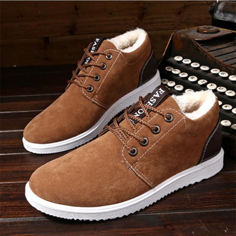Men'ssports Shoes Autumn and Winter Warm Frosted Leather Sole Men's Shoes Plus Size Retro Casual Men's Boots Men