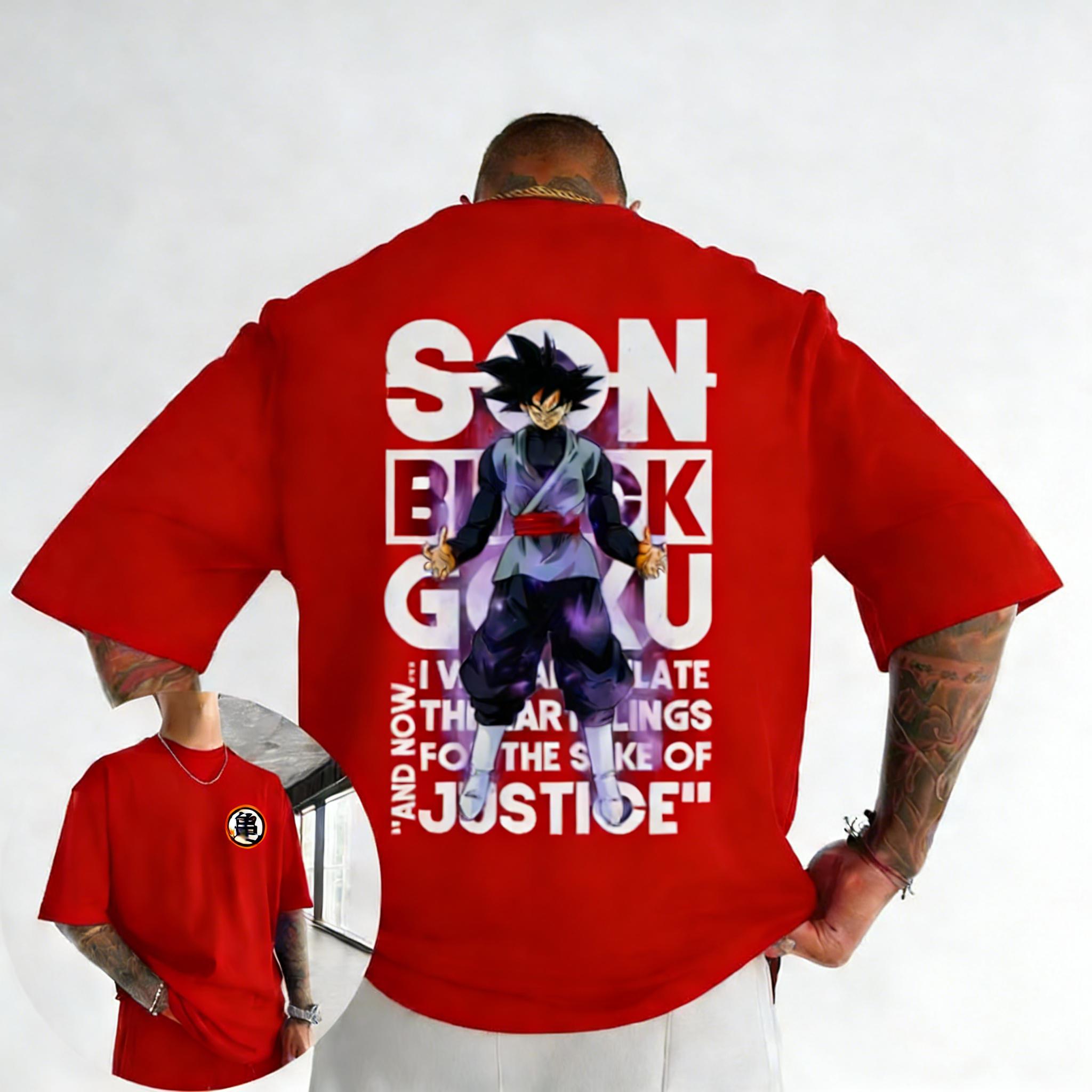 

Dragon Ball Trendy Hot Items Anime Tshirt Summer Goku Black Printed Mens Womens Street Hip Hop Casual Parent Child Top S