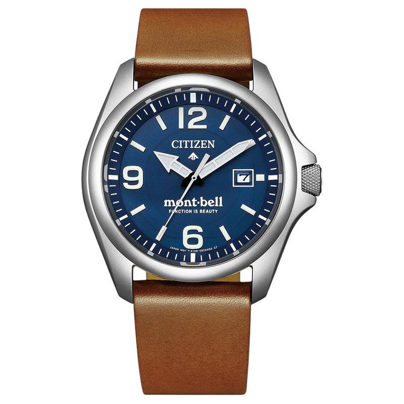 

CITIZEN PROMASTER series 200 meters waterproof, light Quartz, leather strap, , 40.8mm men s watch, blue dial BN0247-01L синій