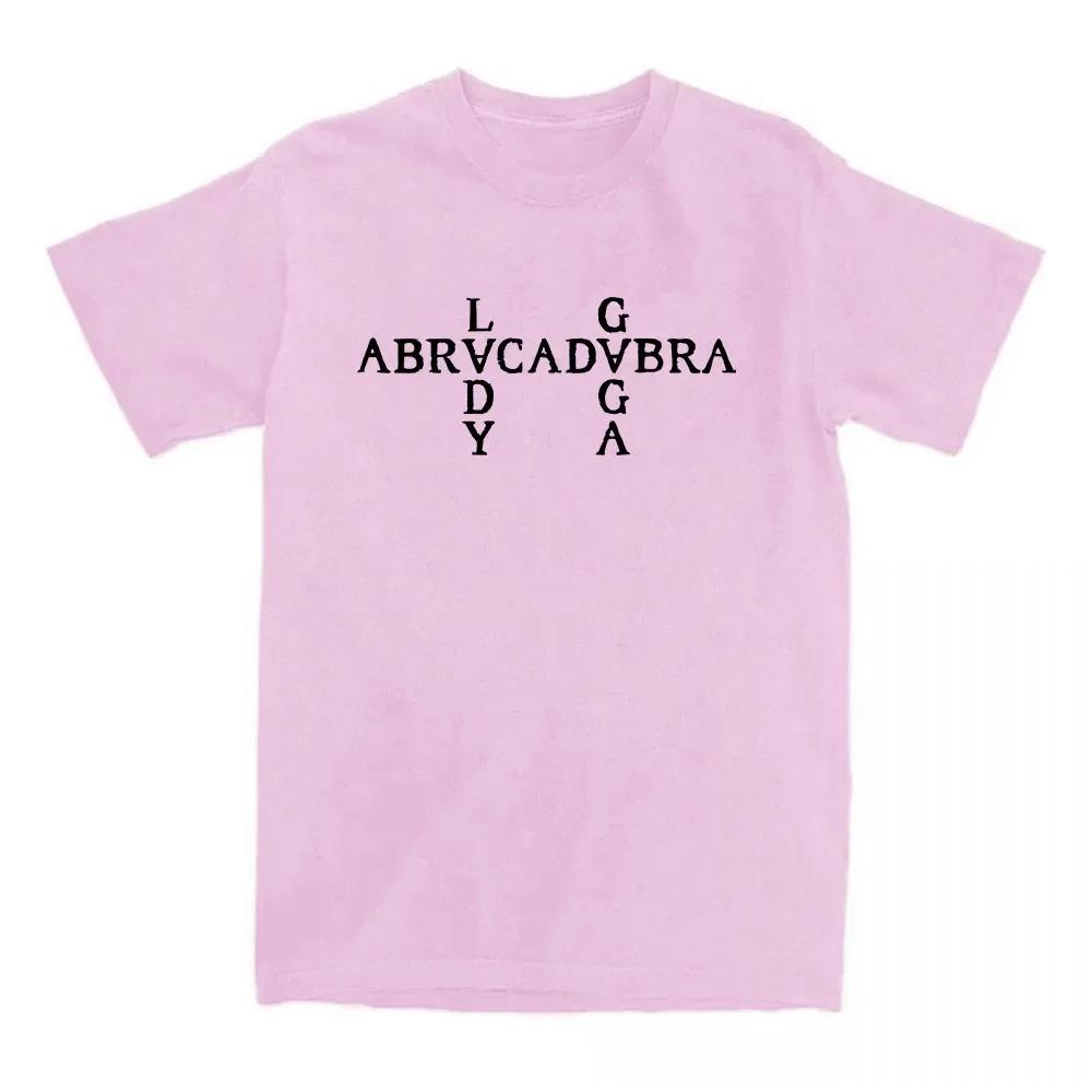 Abracadabra Lady Gaga Mayhem Album Tshirts Short Sleeve Round Neck Wounisex Tshirt Cotton Tees Camisetas Casual Hip Hop Streetwear