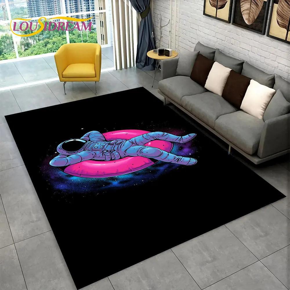 Dywanik z kreskówkowym astronautą kosmicznym 3D, Dywanik do domu, salonu, pokoju dziecięcego, pod sofę, wycieraczka, Mata podłogowa dla dzieci antypoślizgowa