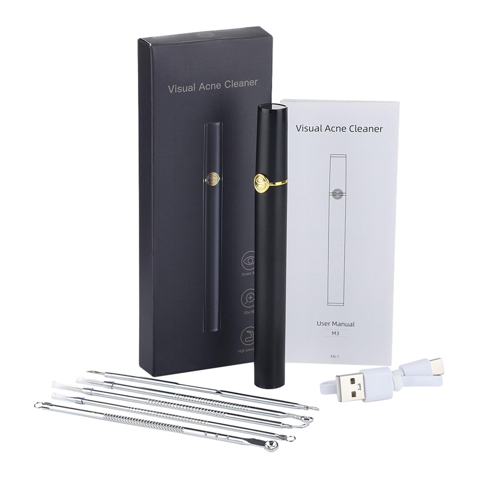 

Умное визуальное средство для удаления черных точек с камерой HD эндоскоп игла от прыщей глубокая очистка пор очиститель беспроводной инструмент для удаления черных точек One Size чёрный