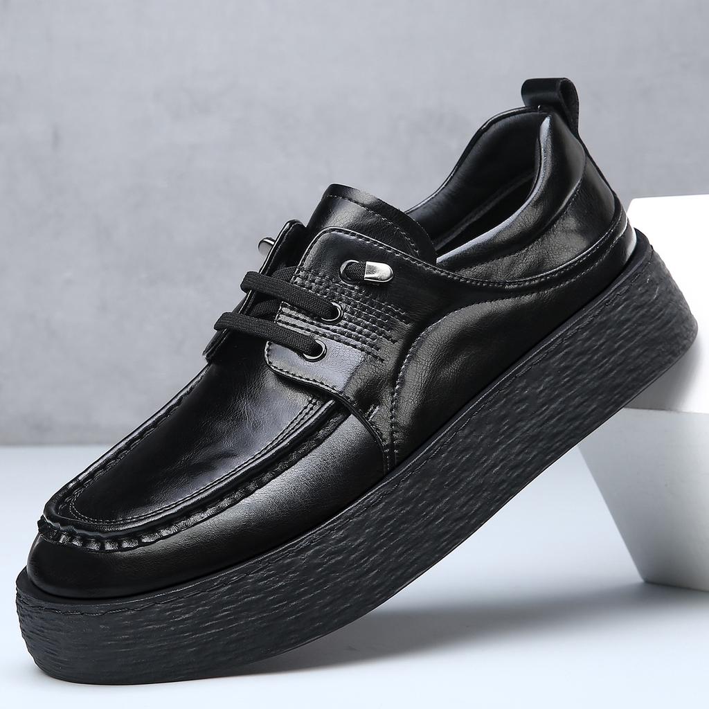 Height-increasing Business Casual Loafers for Men 2026 Spring New Black Designer Shoes Male Fashion Genuine Leather Shoe Man