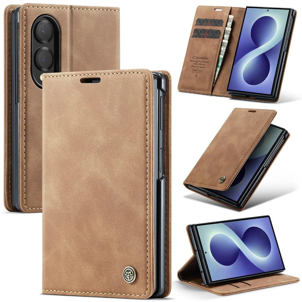 Luxury Retro Flip Card Slot Wallet Leather Case for Samsung Galaxy Z Fold 8 7 6 5 4 Fold8 Fold7 Fold6 Fold5 5G Shockproof Cover