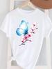 (Asian Size) Short Sleeve Women's Top T Female Print  Fashion ladies O-neck Casual trend lovely flower cute Clothing  Graphic Tee T-shirts