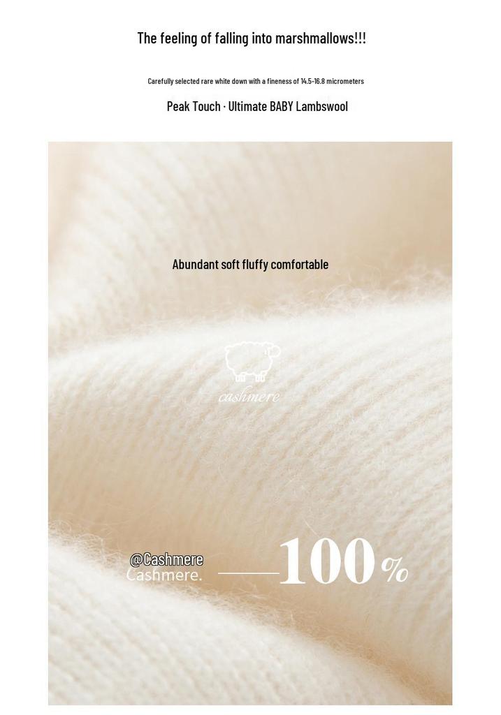 Women's Cashmere Seamless Knit Long Sleeve Sweater, Half-High Neck.