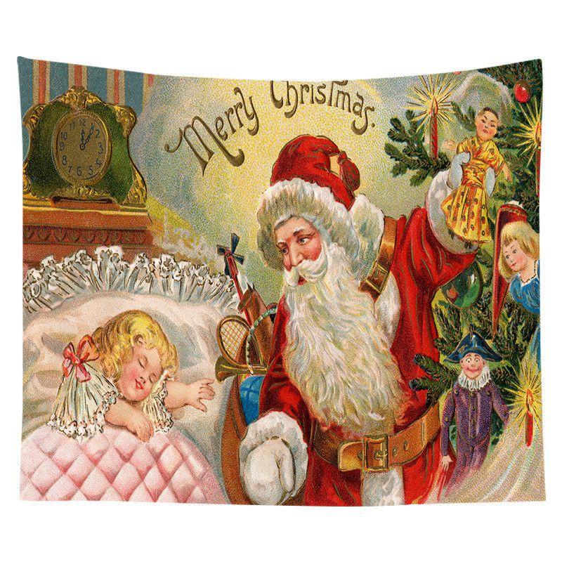 Festive Christmas Tapestry Wall Hanging Art In Exquisite Design For Home Decoration