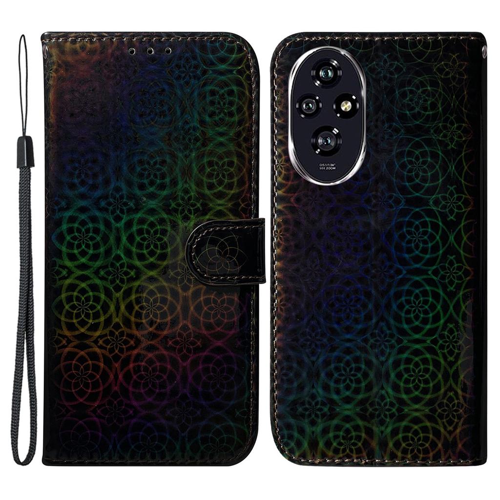 For Honor 200 5G Stand Case Dazzling Flower Protective PU Leather Phone Cover