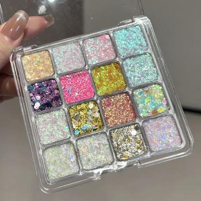 Sixteen- Sparkling Magic Eyeshadow Palette, Pearl Matte Bright Ground , Korean Makeup Eyeshadow Stage Performance