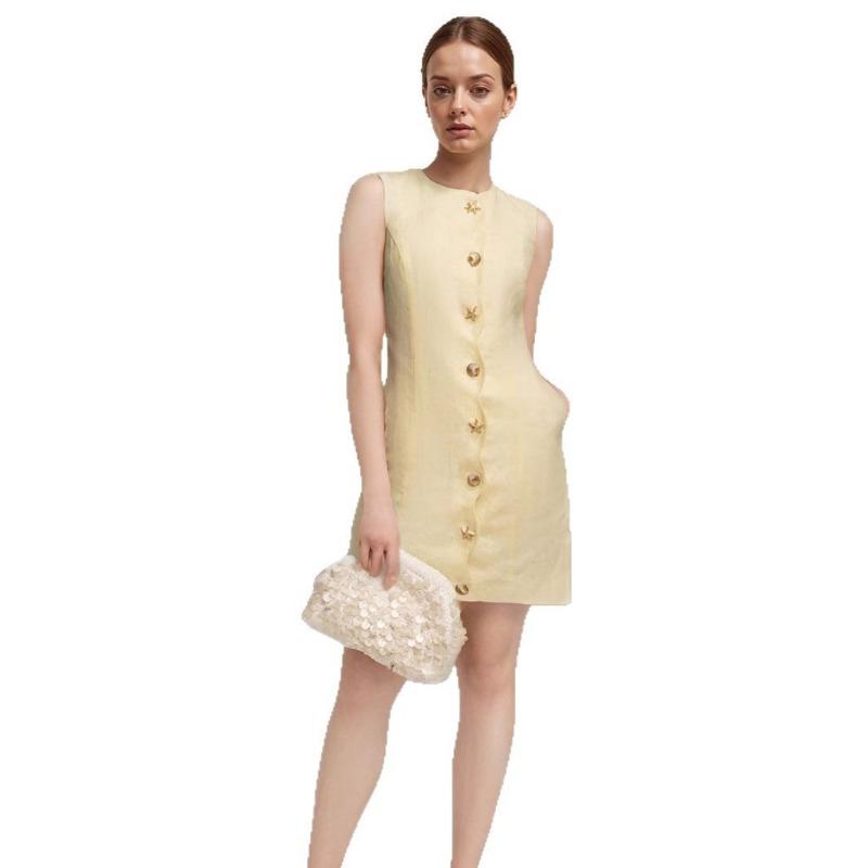 Elegant Summer Women's Dress with Slim Buttons and A Small Design