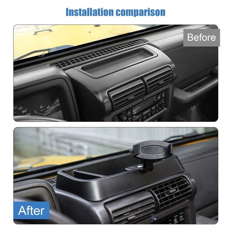 Car Center Console Phone Holder Storage Box Bracket GPS Stand Fit For Jeep Wrangler TJ 1997-2006 Car Interior Accessories