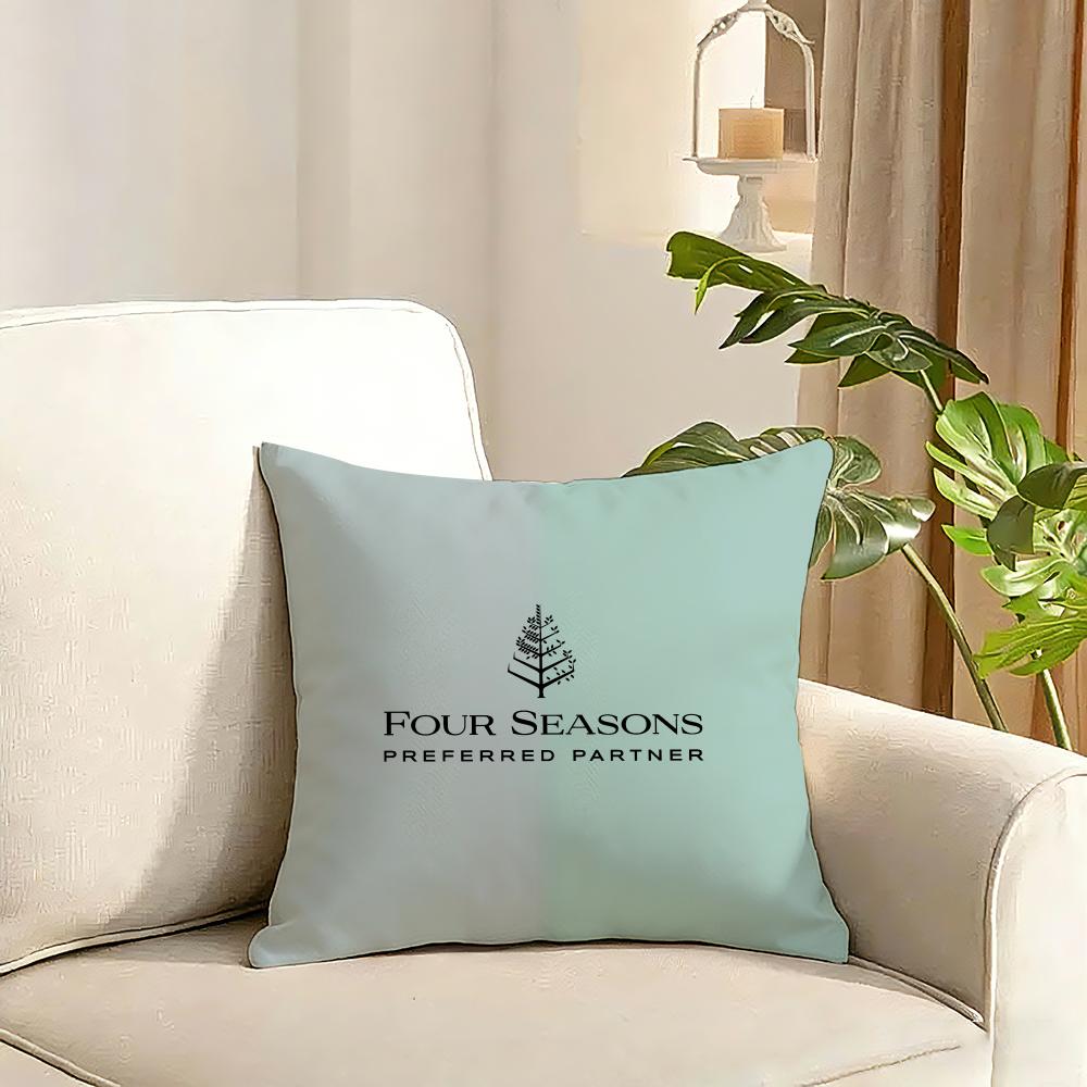 Four Seasons Hotel Cushion Cover Reversible Plush Pillow Cover Soft Fluffy Home Decor for Sofa Bedroom