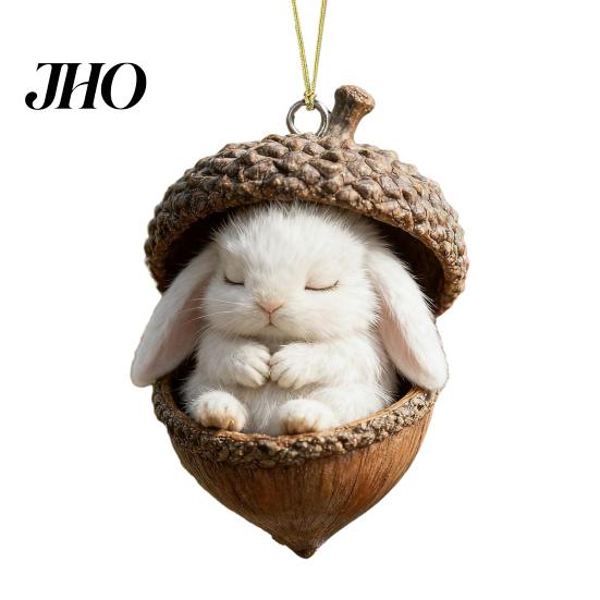 Addobbo Natalizio di Lunga Durata Animale del Bosco Ghianda Ornamenti da Appendere Decorazione per Albero di Natale in Acrilico con Robusti Disegni di Scoiattolo Coniglio Pony 2D