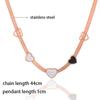 Stainless Steel Black White Hollow CZ Star Rose Gold Silver Color Necklace for Women Jewelry  New Arrival 334 KO2