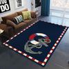 Nautical Theme Floor Mat, Various Marine Patterns Like Anchor Ship Wheel and Lighthouse Home Decor Non Slip Carpet