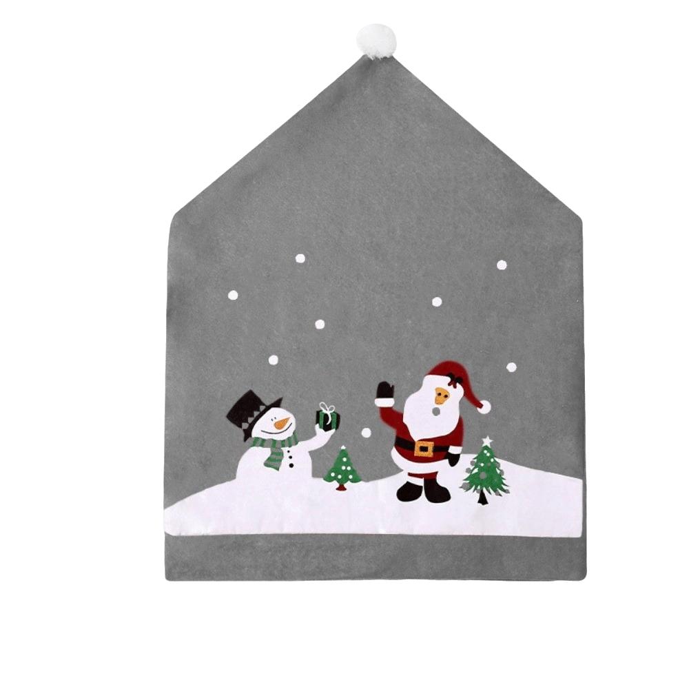 Santa Claus Chair Protective Slipcover Stripe Grid Stool Cover Christmas Chair Cover Xmas Party