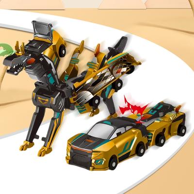 2 In 1 Transforming Unicorn Car Toy Magic Transformation Super Combination Car Toy  Magnetic Impact Deformation Car Robot Toys