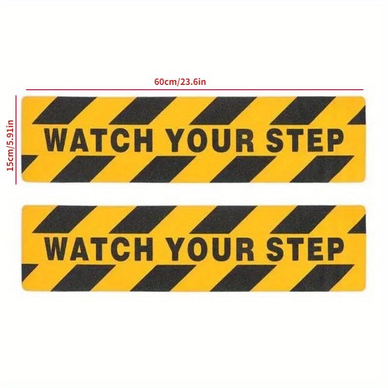PVC Yellow and Black WATCH YOU STEP Stair Anti Slip Strip Anti Slip Sticker