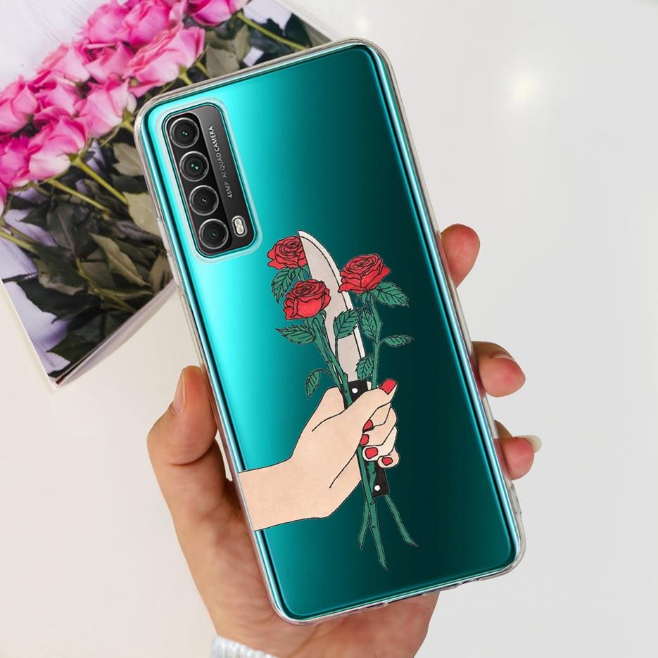 For Huawei P Smart 2021 Case PPA-LX1 PPA-LX2 New Fashion Painted Cover Soft TPU Phone Case For Huawei Y7a Psmart 2021 Coque Capa