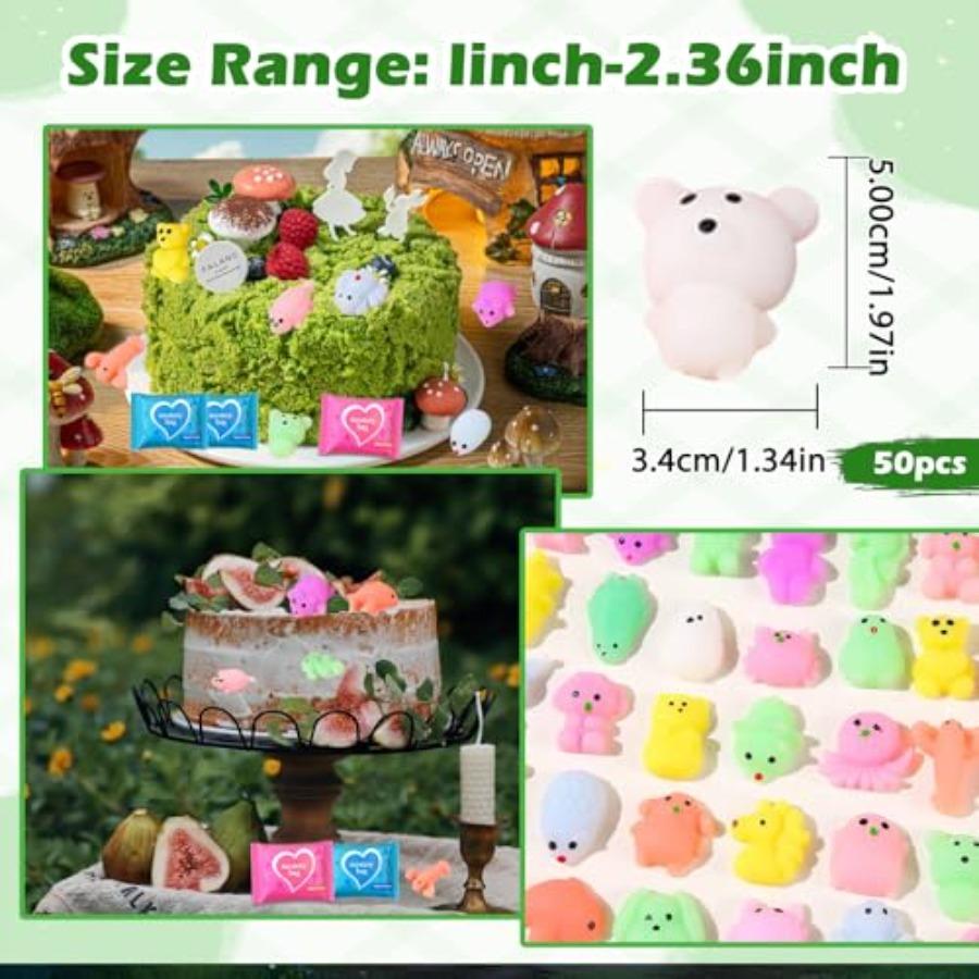 100Pcs  Blind Bag Squishy Mini Toy Set, Soft Squeeze Fidget Animal Figures Bulk, Mini Surprise Toys, Sensory Stress Reli