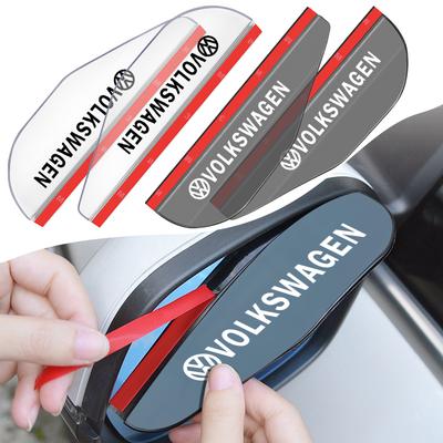 For Volkswagen BoAC2Pcs Car Rear View Side Mirror Rain Board Eyebrow Guard Sun Visor Emblem For VW Golf Amarok T5 Phaeton ID3 Tiguan T-Cross GTI P1