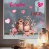 Owl Electrostatic Valentine's Day Window Sticker for Party Shop Atmosphere 2026
