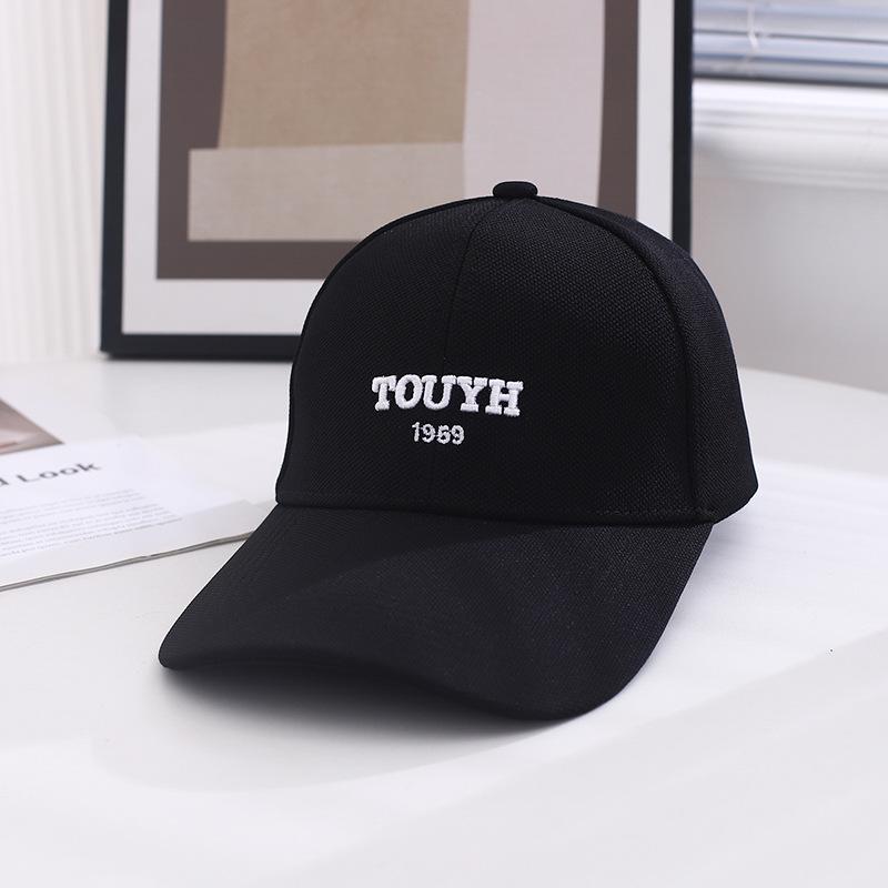 Deep Top Lengthened Along Embroidered Letters Baseball Cap Women'S Spring And Summer Versatile Face Small Wide Brim Peaked Cap Men