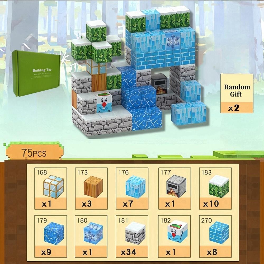 Non-Toxic Diy Magnetic Blocks - Build Mine Magnet World Set Magnetic Building Stem Toys For Kids Birthday Christmas Halloween Gifts