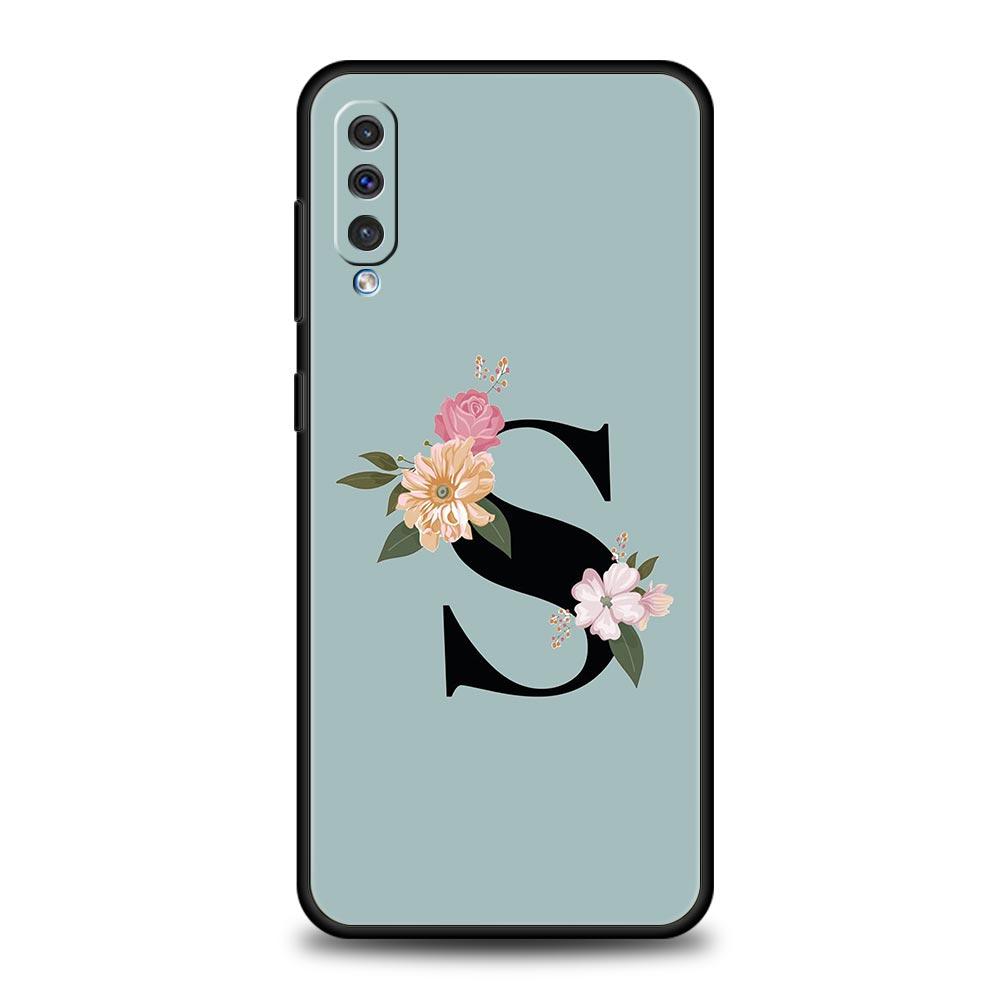 Flower Letters S Phone Case For Samsung A24 A12 A14 A32 A50 A70 A20E A20S A10S A22 A30 A40 A34 A54 A42 A52 5G A02S A04s Cover