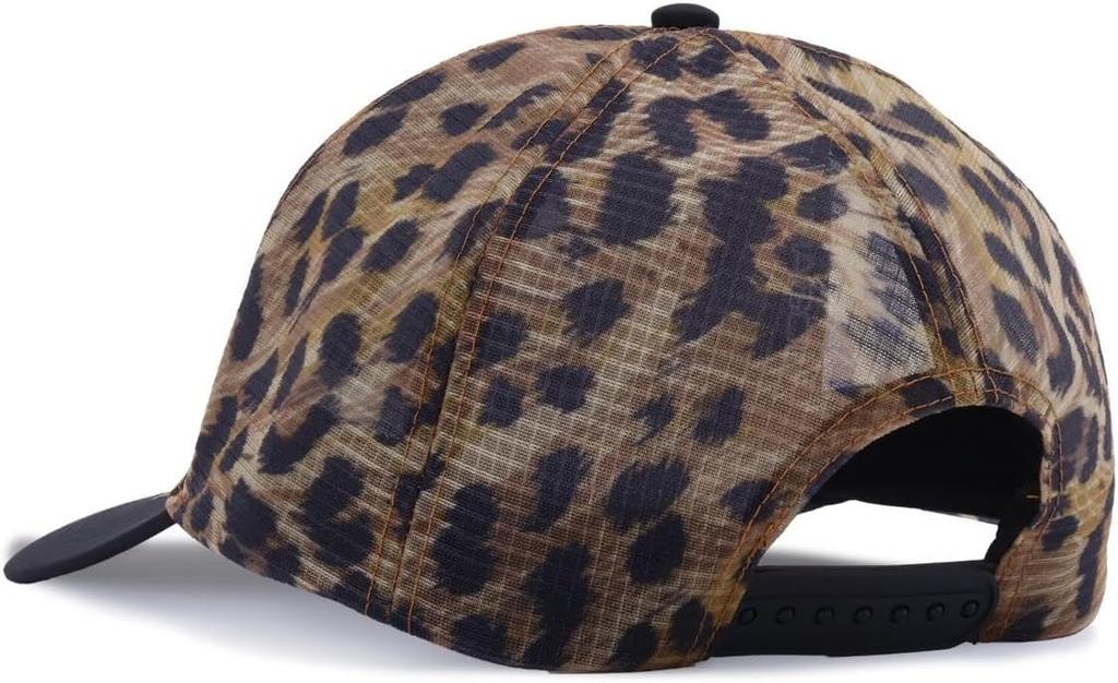 Puma GOLF Free Graphic Mesh Cap - Leopard Print - Caramel Latte - One Size - Adjustable Snapback