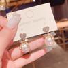 Fashion and elegance, atmospheric bow pearl earrings, women's design sense, versatile, exquisite stud earrings, sweet temperament, ear jewelry