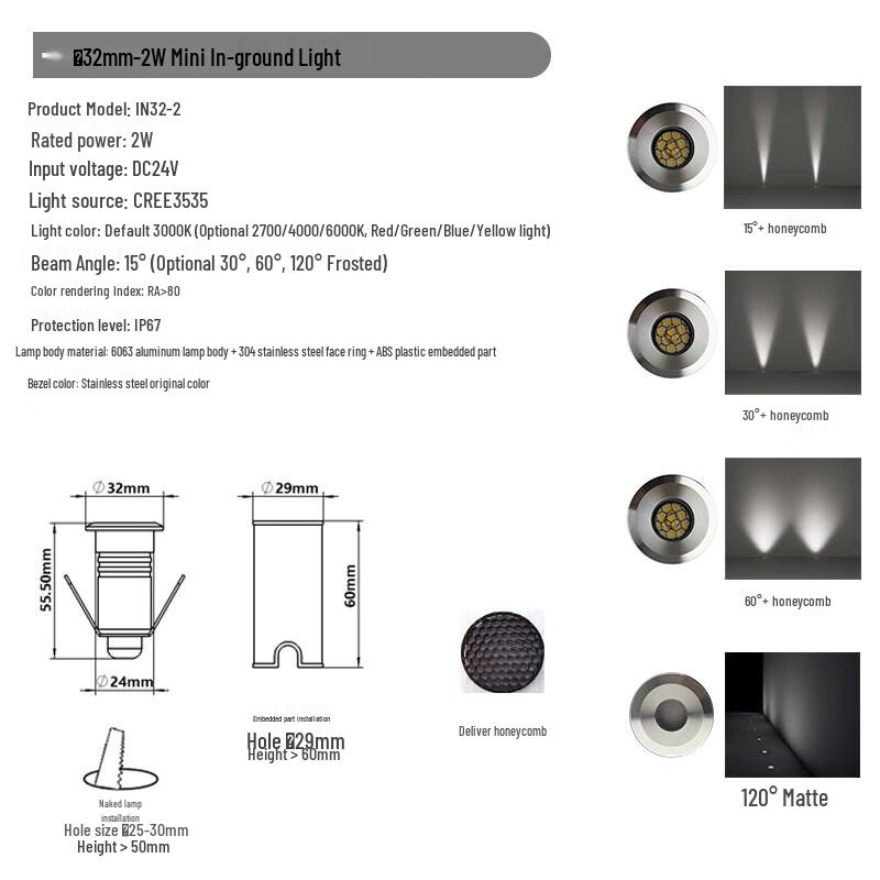 NuFeng Mini Stainless Steel LED Ground Light