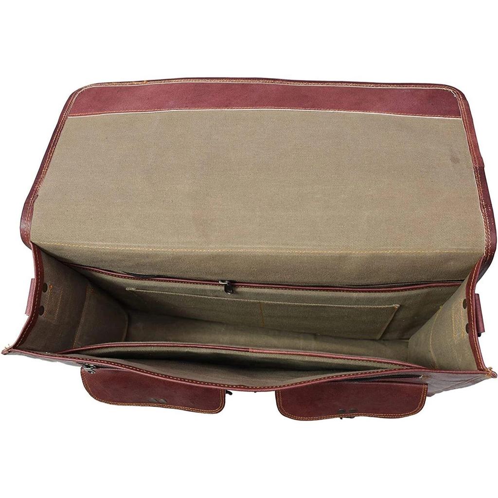 Men's Genuine Vintage Leather Messenger Carry Shoulder Laptop Briefcase Bag