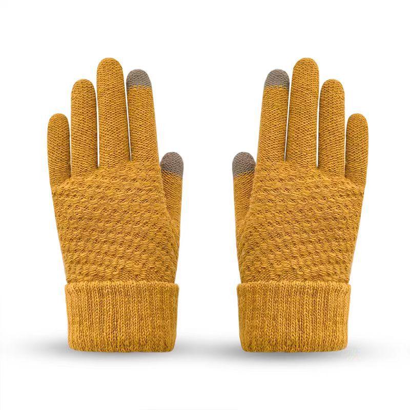 Damen Winter Dicke Wollhandschuhe für Outdoor Radfahren Touchscreen für Wärme und Isolierung Strickhandschuhe mit Garn für Herren