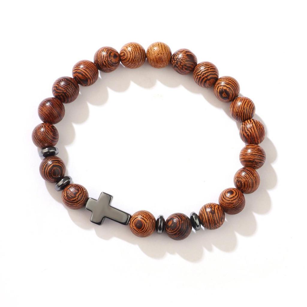 Bohemian Micro-Diamond Cross Bracelet with Magnetic Clasp & PU Leather