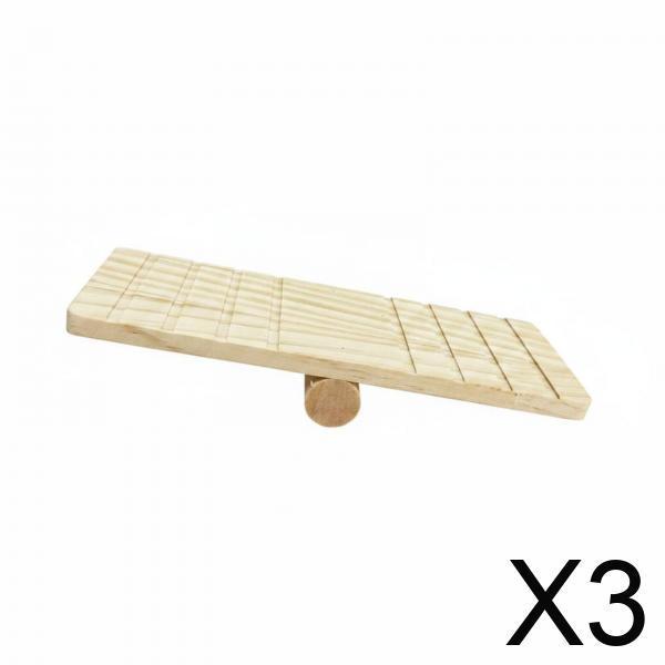 Hamster Balance Board Toy Climbing Ladder Made of Wood with Sturdy Center Bar for Gentle